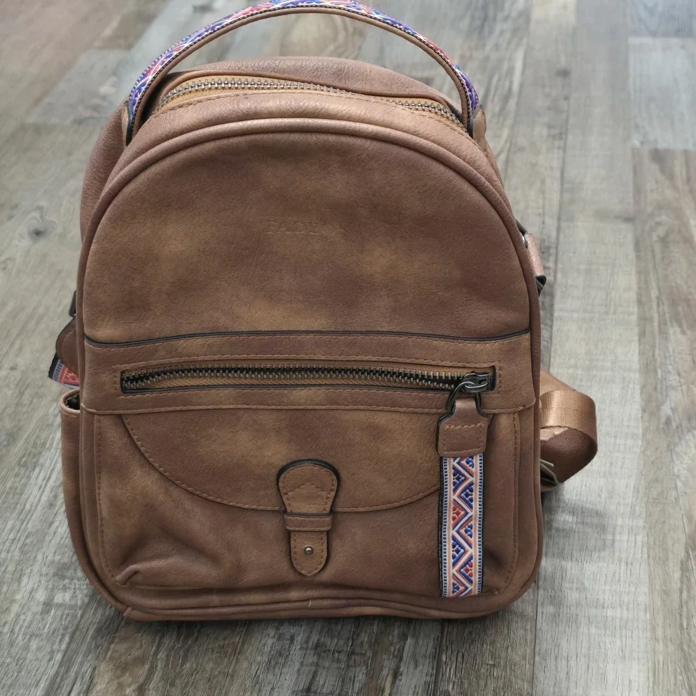 FADEON Backpack Purse Small Designer  Multicolored Strap Pockets Travel Festival